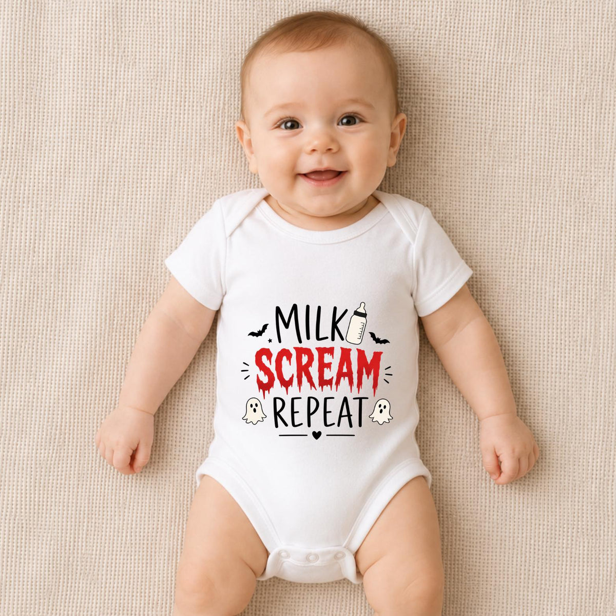 Milk Scream Repeat Baby Vest