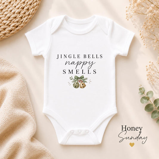 Jingle Bells Nappy Smells Baby Vest