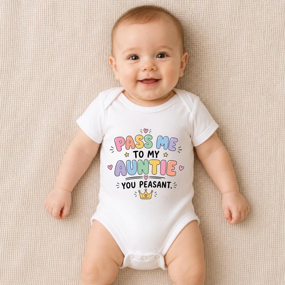 Pass Me To My Auntie You Peasant Baby Vest