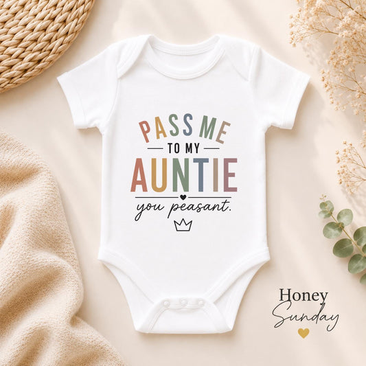 Pass Me To My Auntie You Peasant Baby Vest