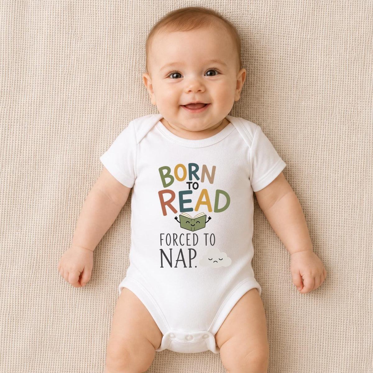 Born to Read Forced to Nap Baby Vest
