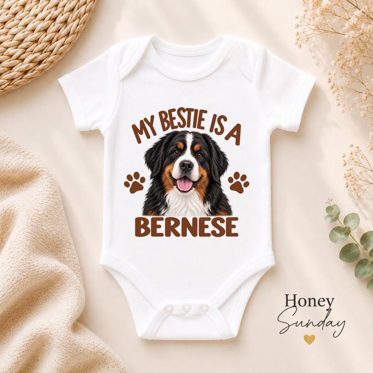 My Bestie Is a Bernese Baby Vest