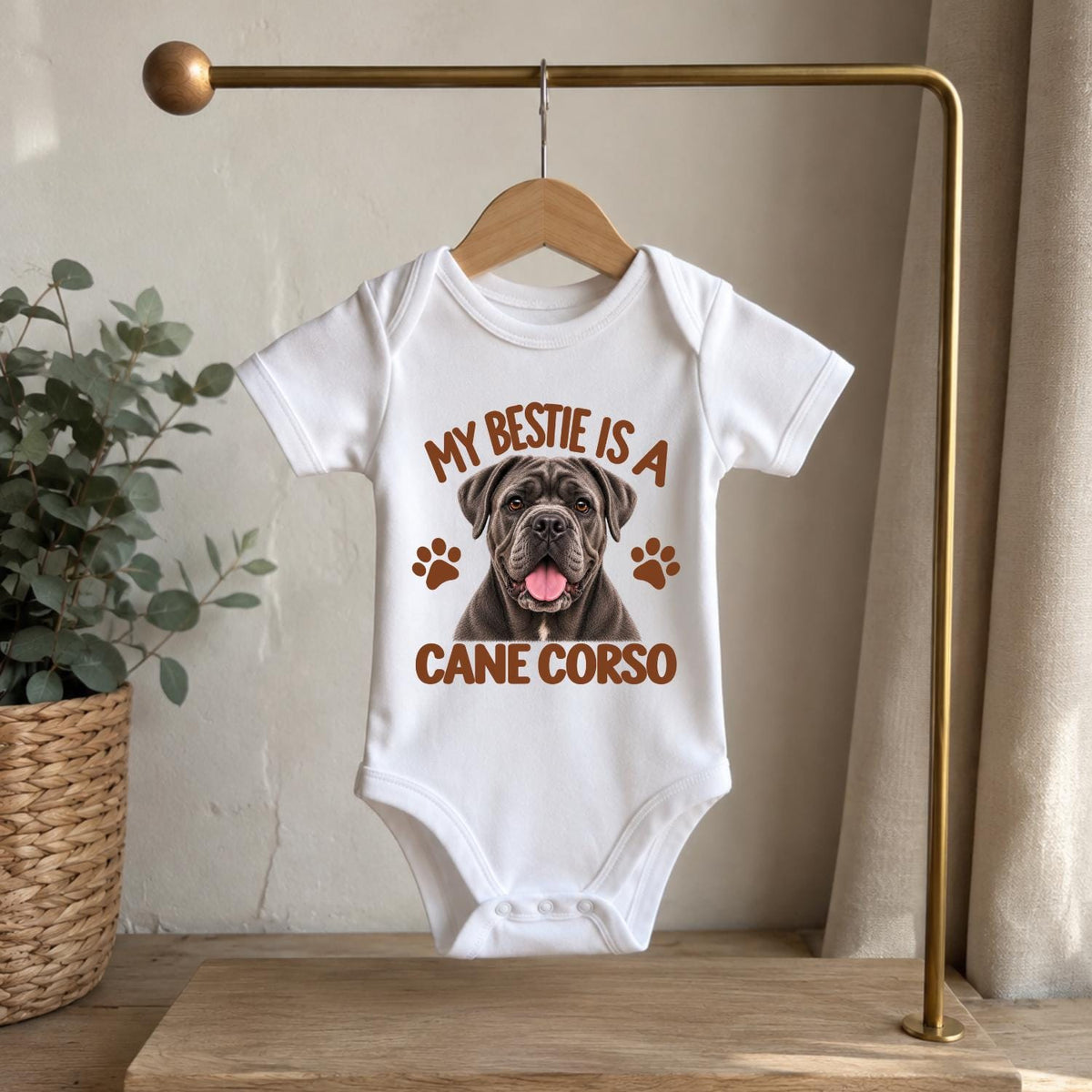My Bestie Is a Cane Corso Baby Vest