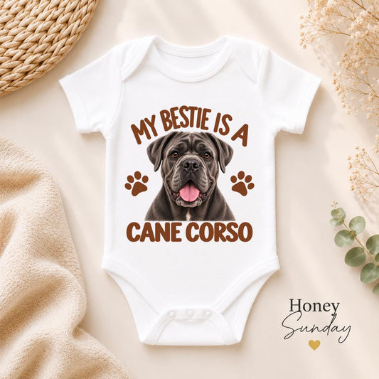 My Bestie Is a Cane Corso Baby Vest
