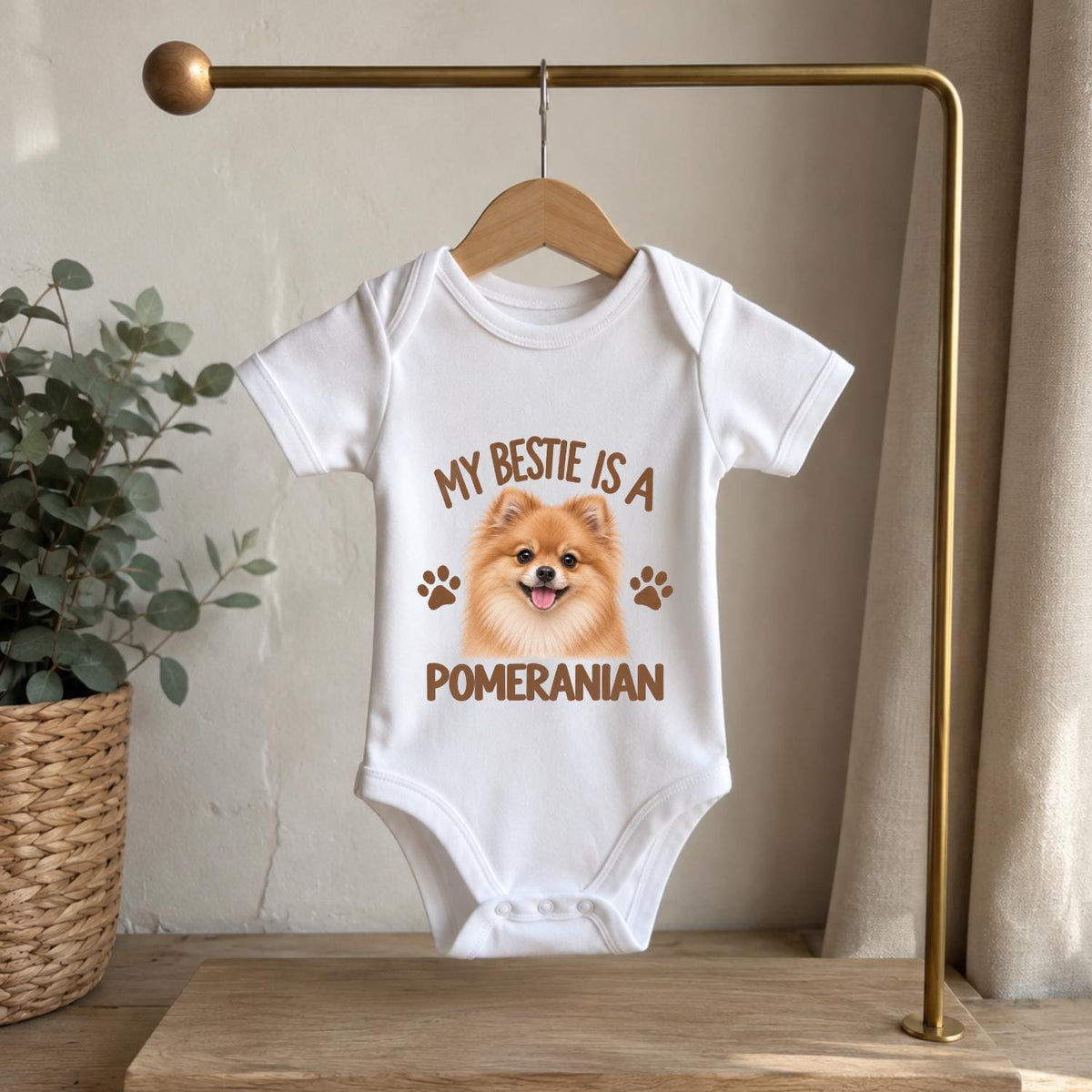 My Bestie Is a Pomeranian Baby Vest