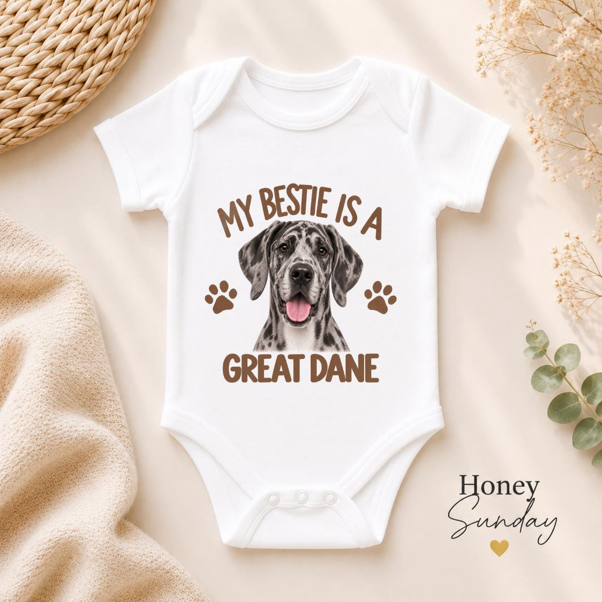My Bestie Is a Great Dane Baby Vest