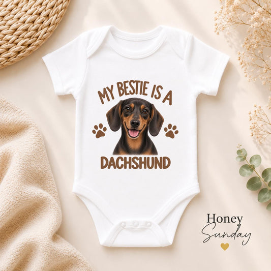 My Bestie Is a Dachshund Baby Vest