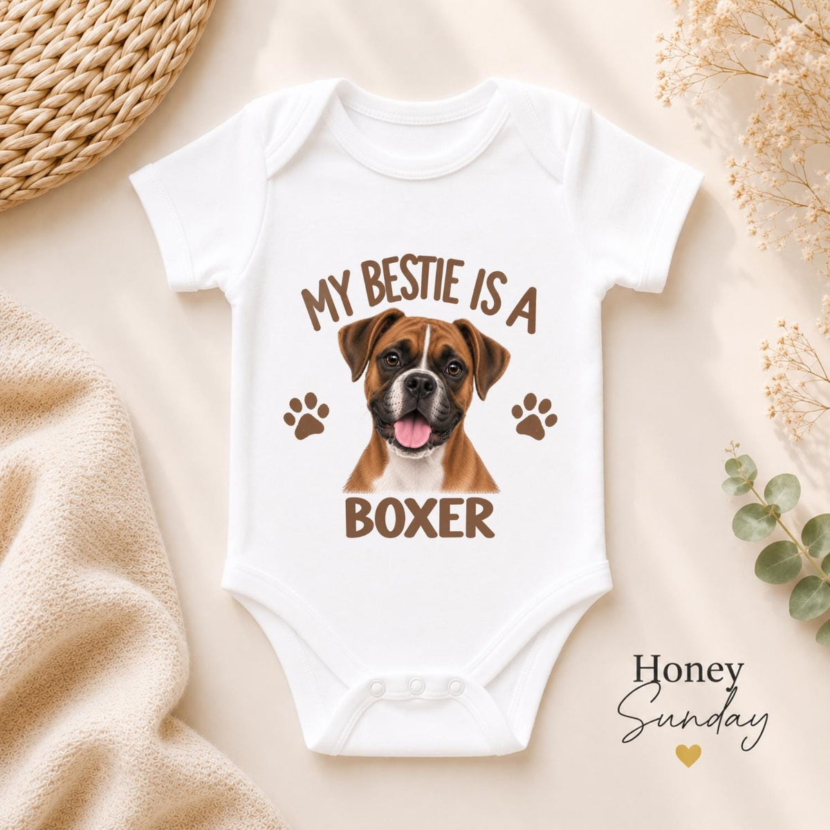 My Bestie Is a Boxer Baby Vest