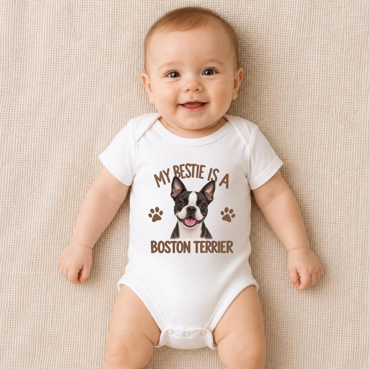 My Bestie Is a Boston Terrier Baby Vest