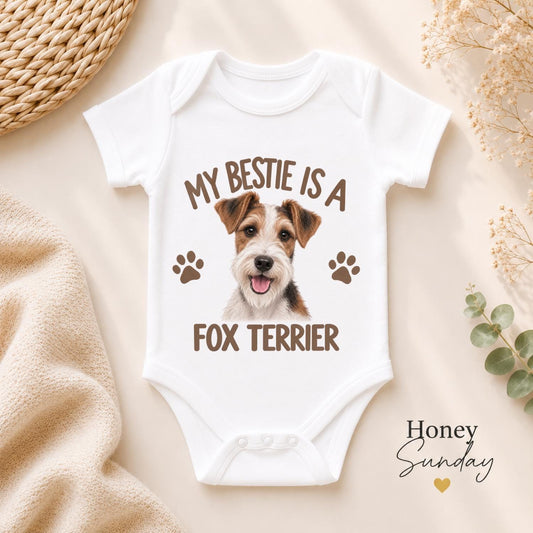 My Bestie Is a Fox Terrier Baby Vest