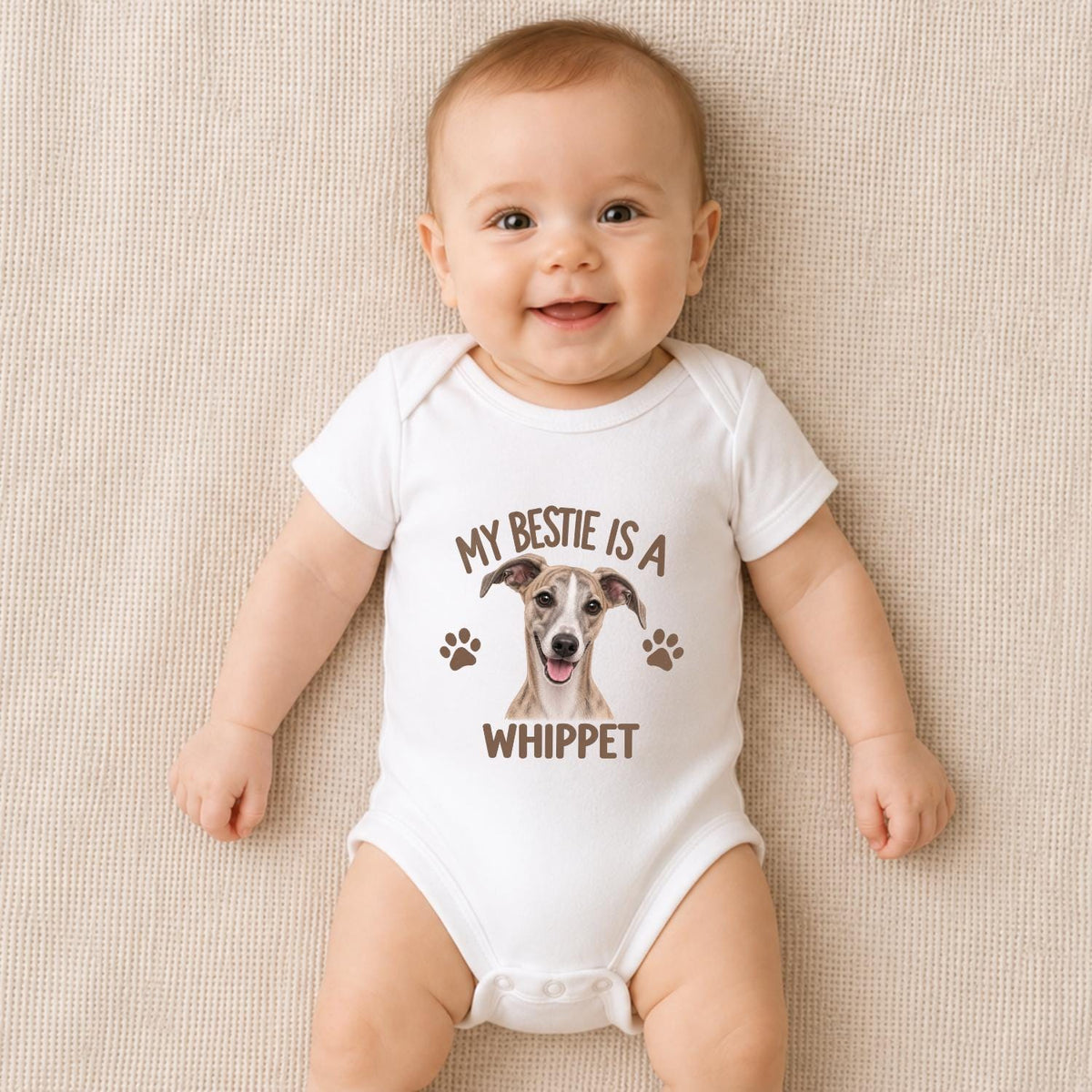 My Bestie Is a Whippet Baby Vest