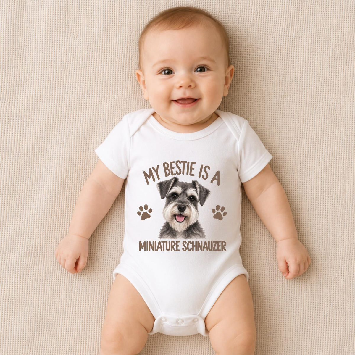 My Bestie Is a Miniature Schnauzer Baby Vest