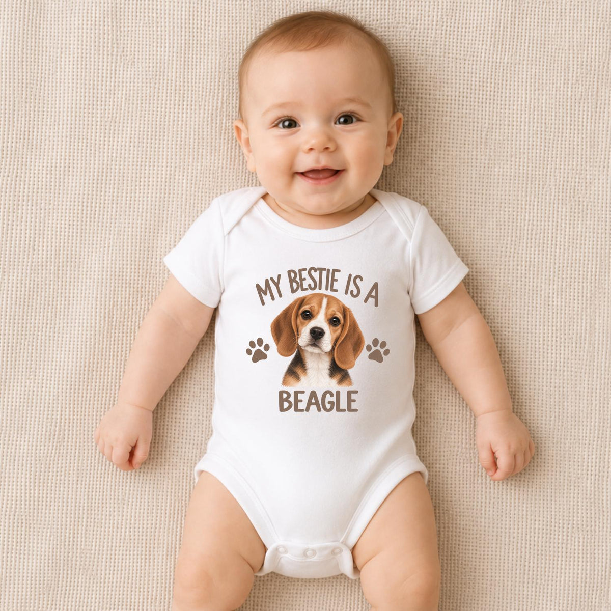 My Bestie Is a Beagle Baby Vest