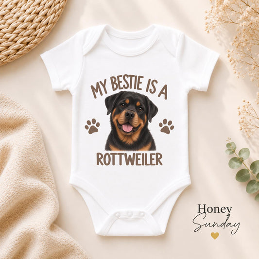 My Bestie Is a Rottweiler Baby Vest