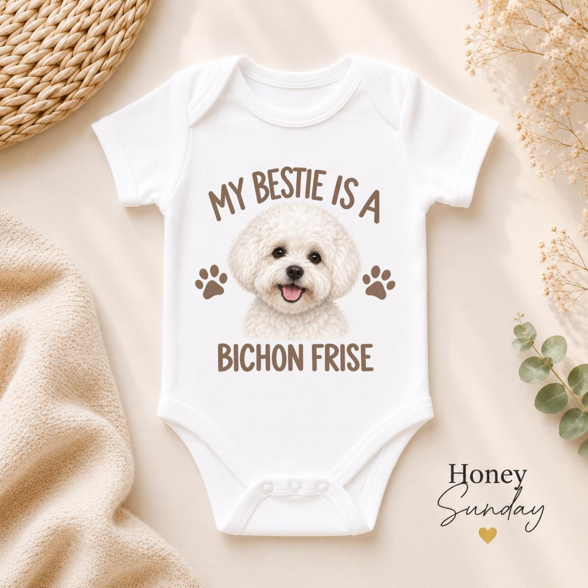 My Bestie Is a Bichon Frise Baby Vest