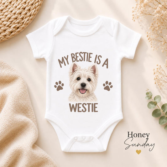 My Bestie Is a Westie Baby Vest