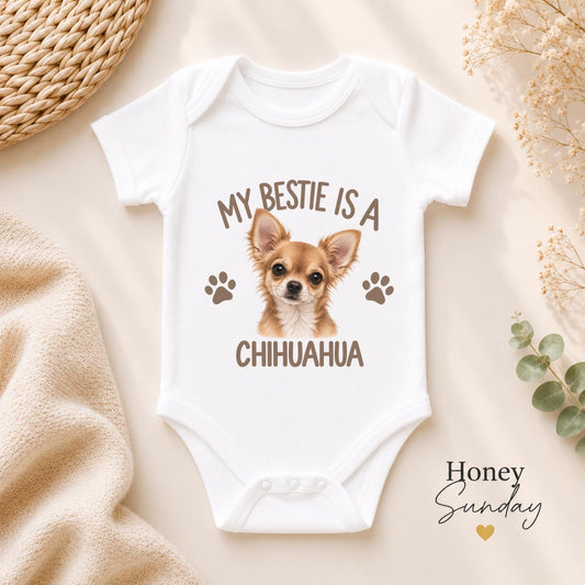 My Bestie Is a Chihuahua Baby Vest