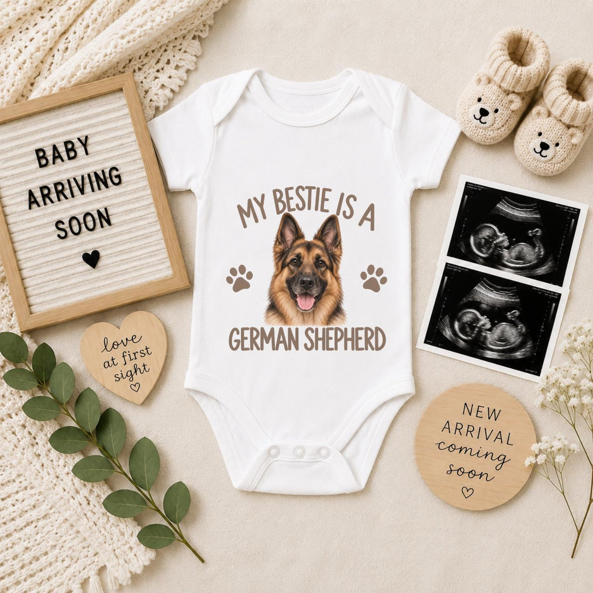 My Bestie Is a German Shepherd Baby Vest