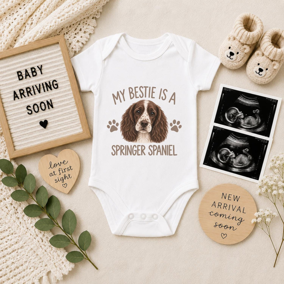 My Bestie Is a Springer Spaniel Baby Vest