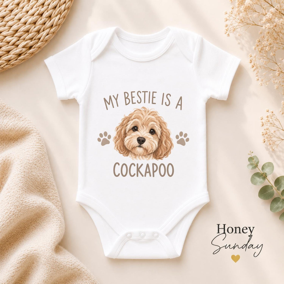 My Bestie Is a Cockapoo Baby Vest