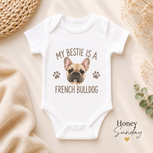 My Bestie Is a French Bulldog Baby Vest
