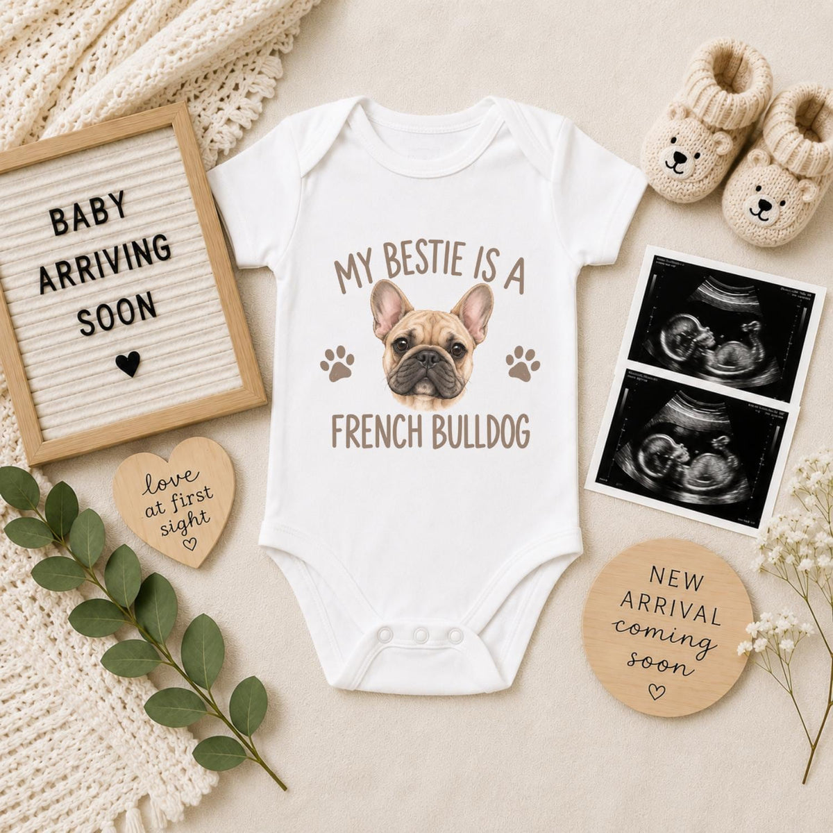 My Bestie Is a French Bulldog Baby Vest