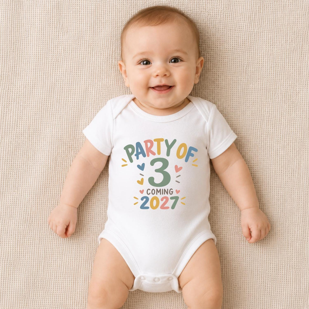 Party of 3 Coming 2027 Baby Vest
