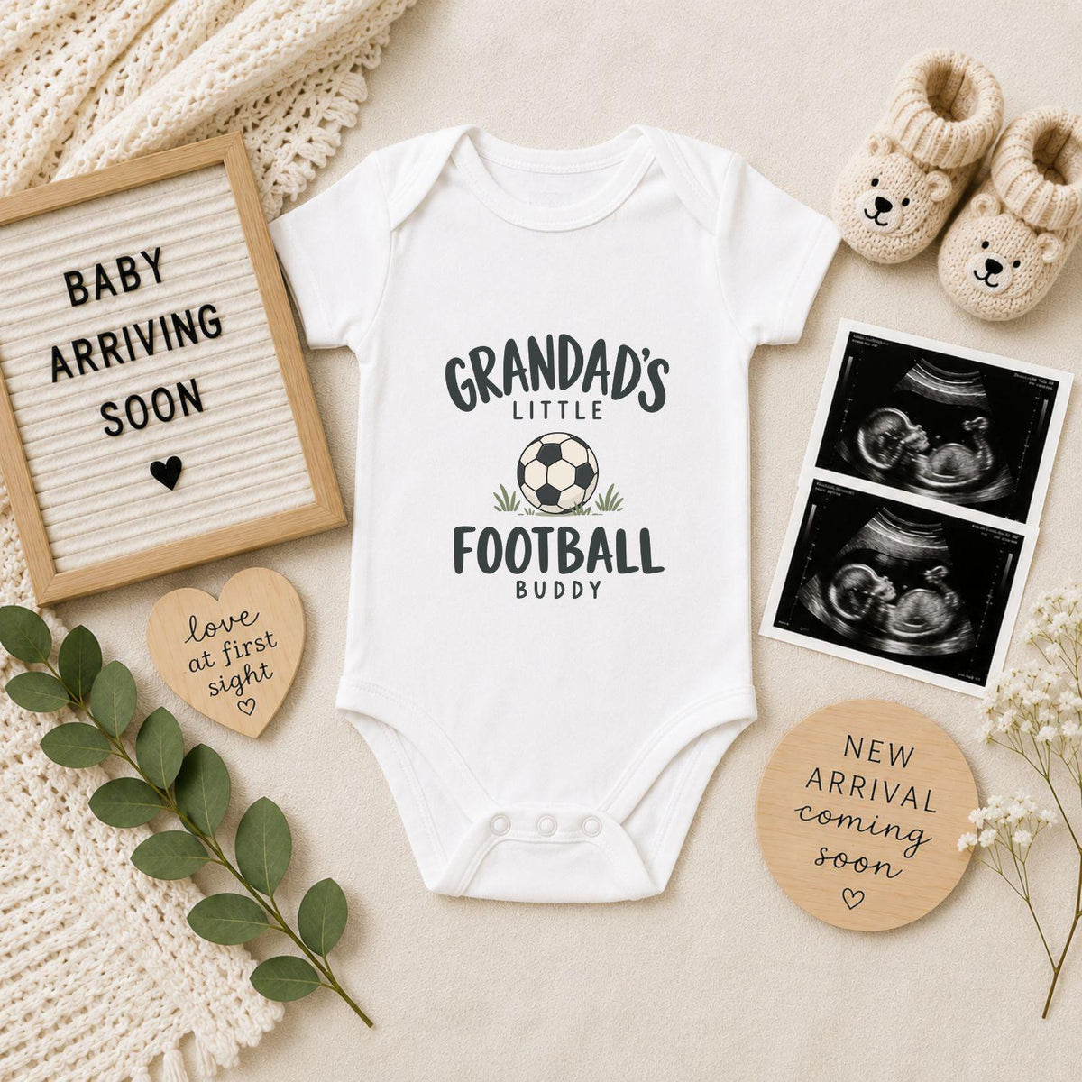 Grandad’s Little Football Buddy Baby Vest