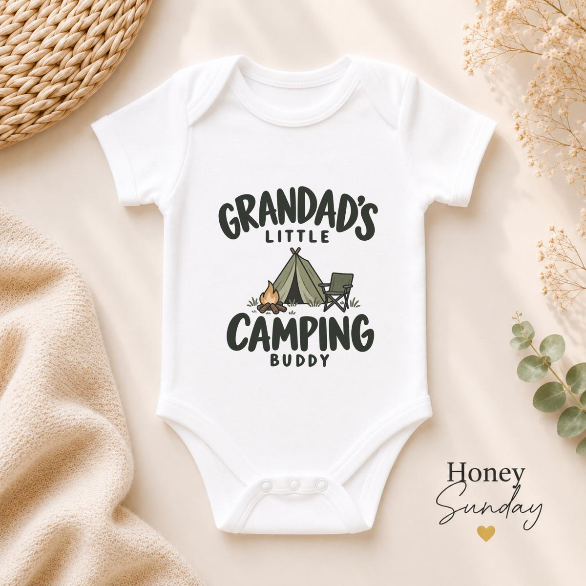 Grandad’s Little Camping Buddy Baby Vest