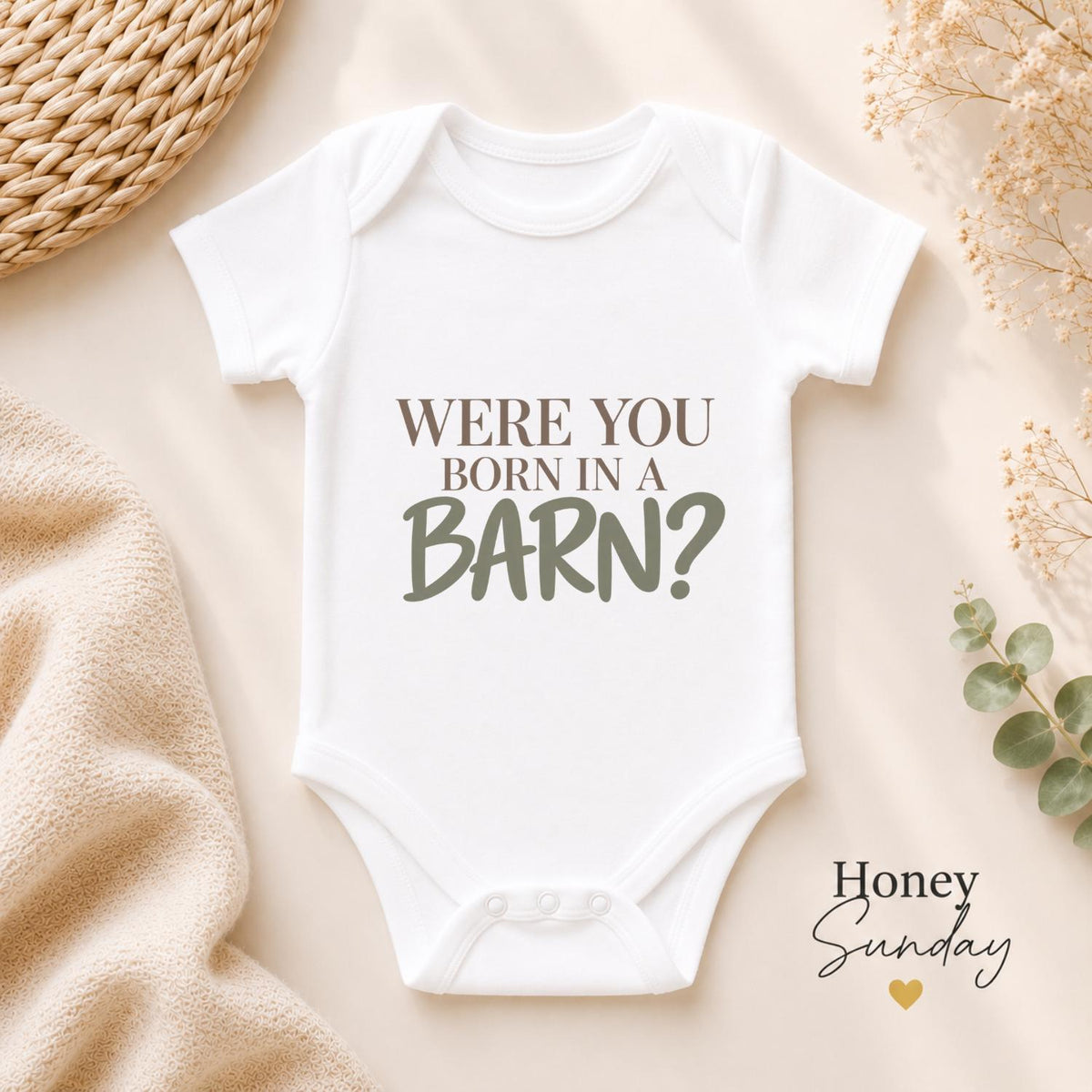 Were You Born in a Barn Baby Vest