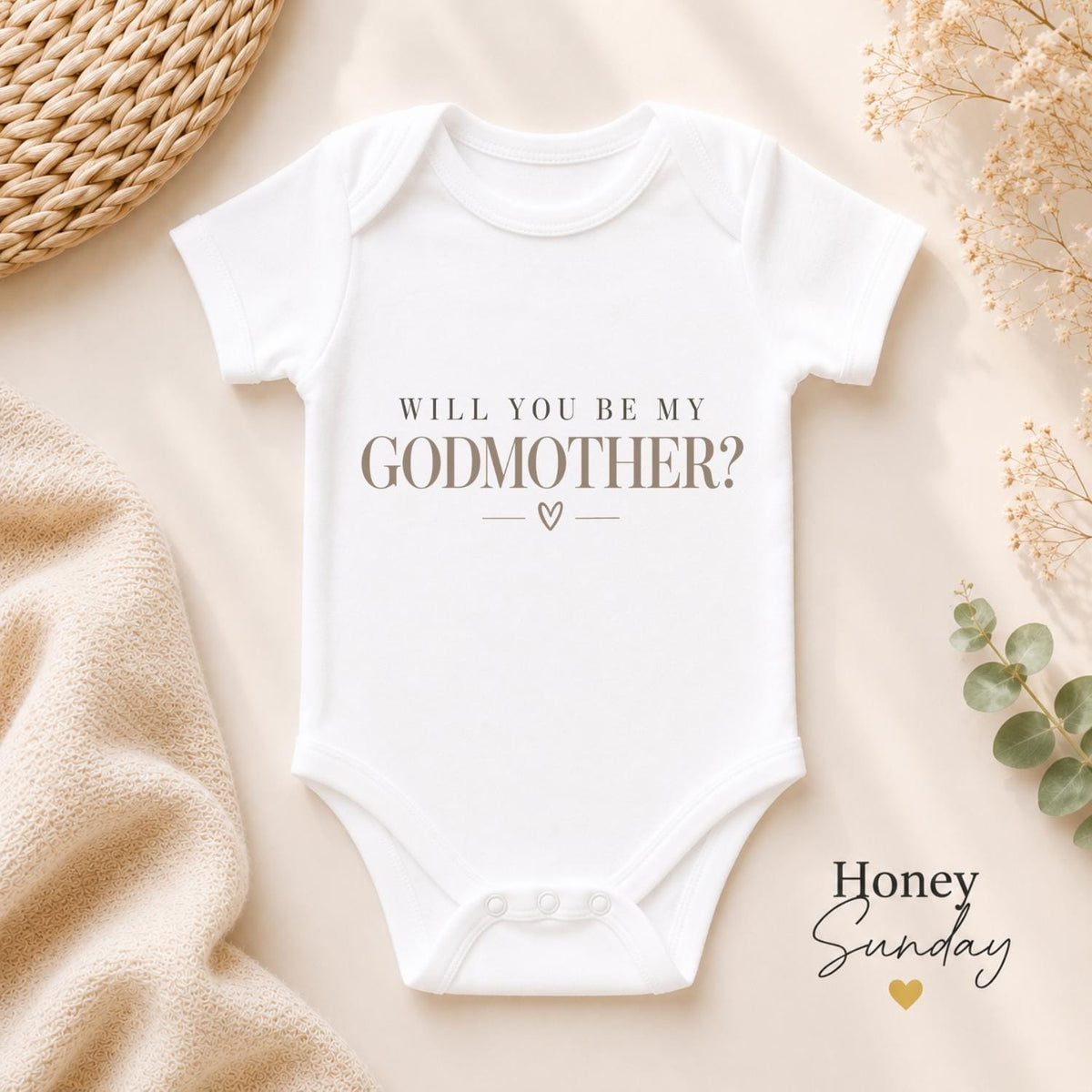 Will You Be My Godmother Baby Vest