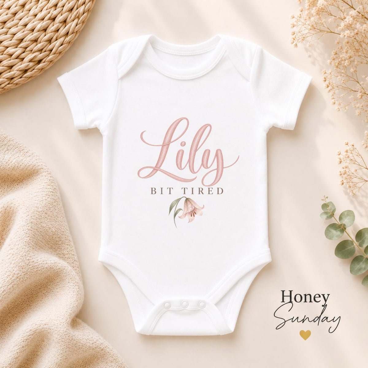 Lily Bit Tired Baby Vest