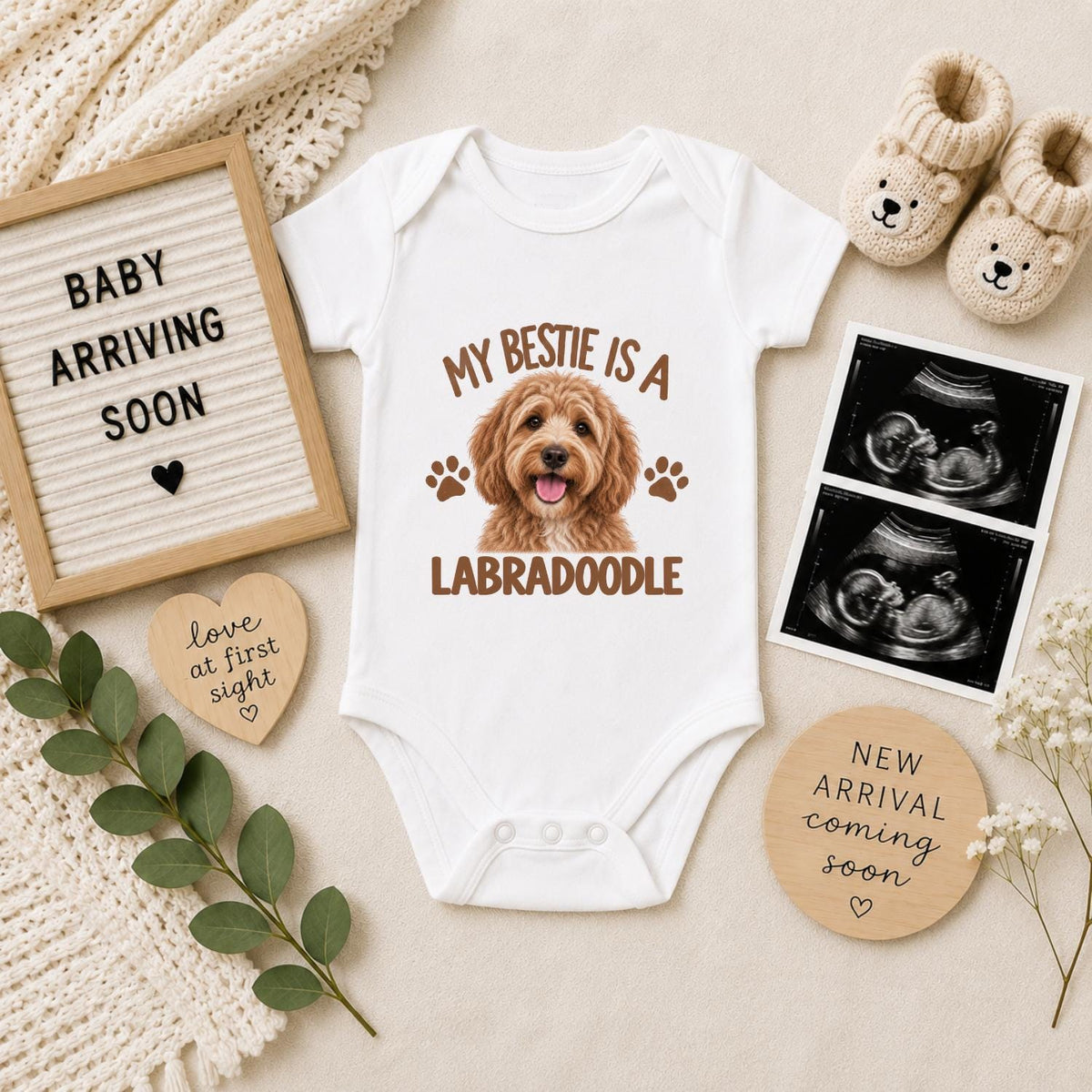 My Bestie Is a Labradoodle Baby Vest