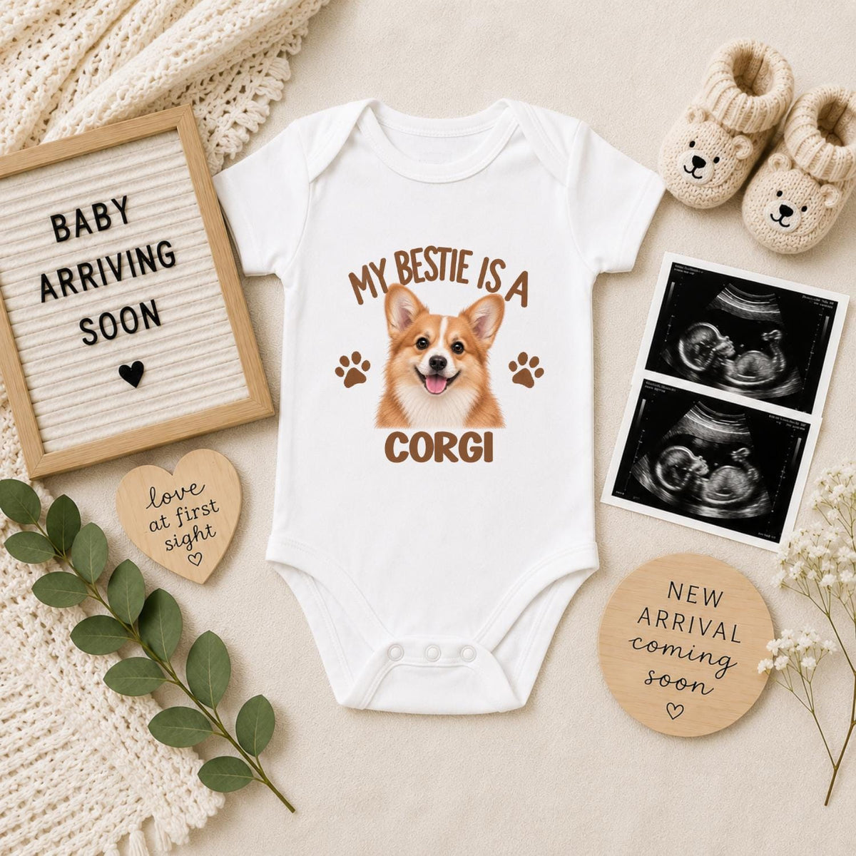 My Bestie Is a Corgi Baby Vest