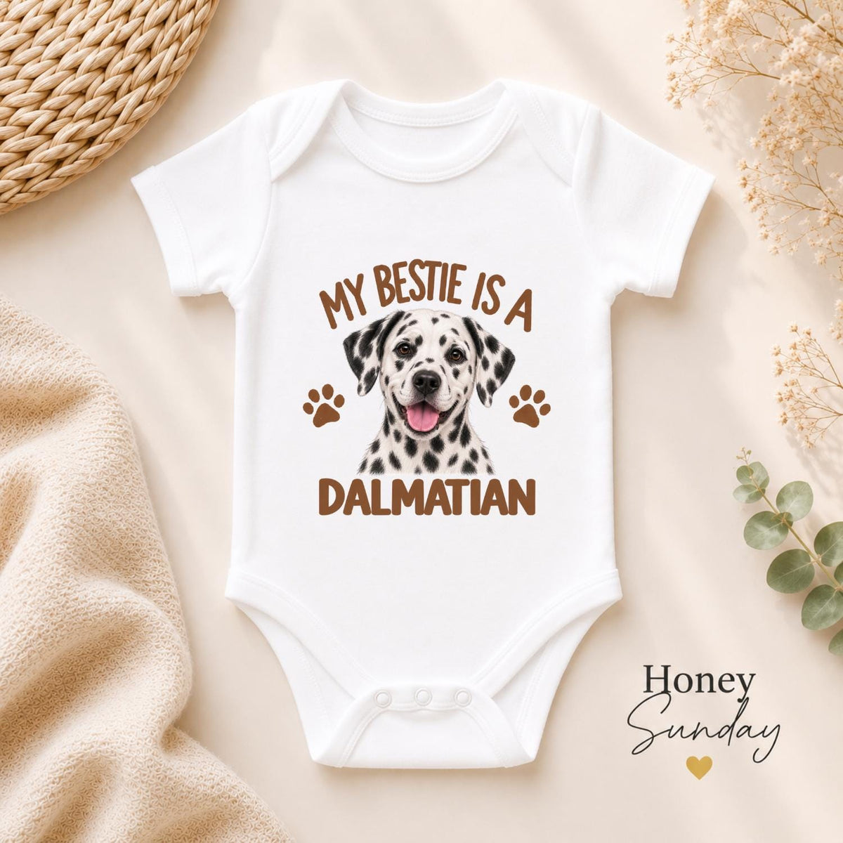 My Bestie Is a Dalmatian Baby Vest