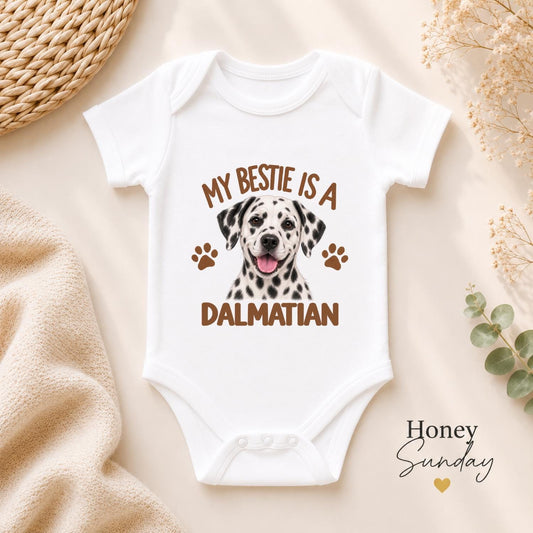 My Bestie Is a Dalmatian Baby Vest
