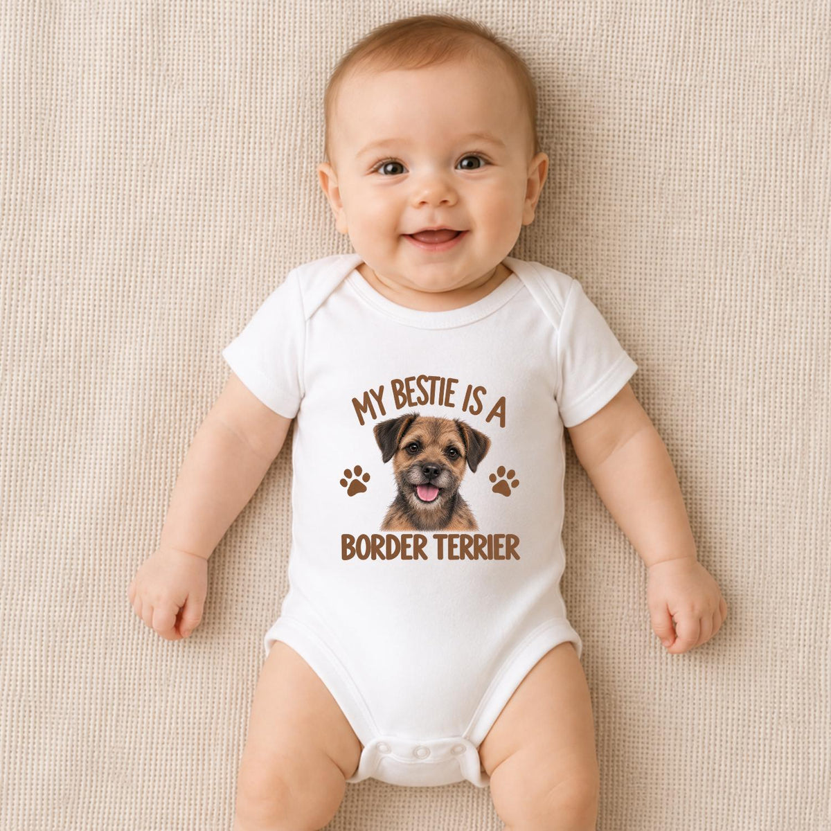 My Bestie Is a Border Terrier Baby Vest