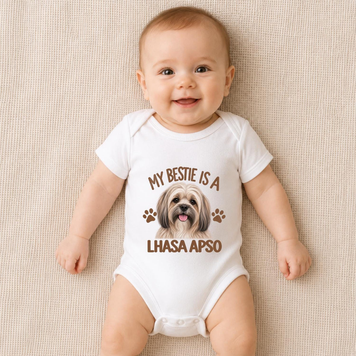 My Bestie Is a Lhasa Apso Baby Vest