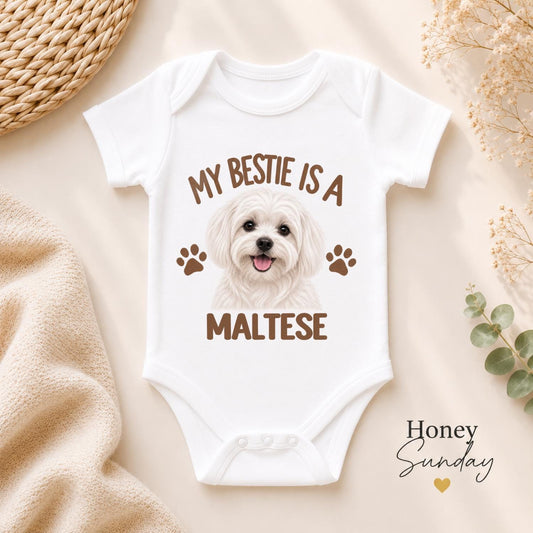 My Bestie Is a Maltese Baby Vest