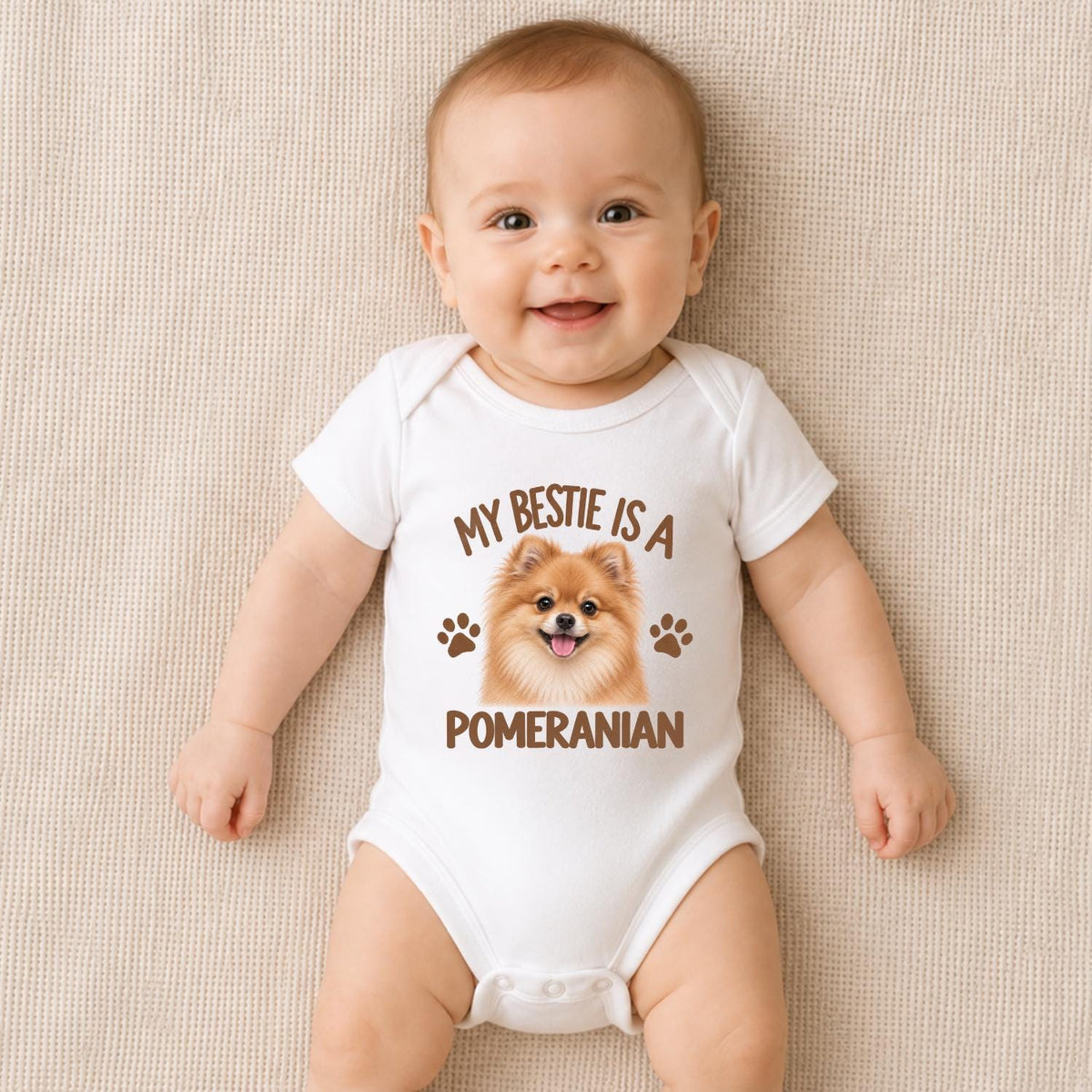 My Bestie Is a Pomeranian Baby Vest