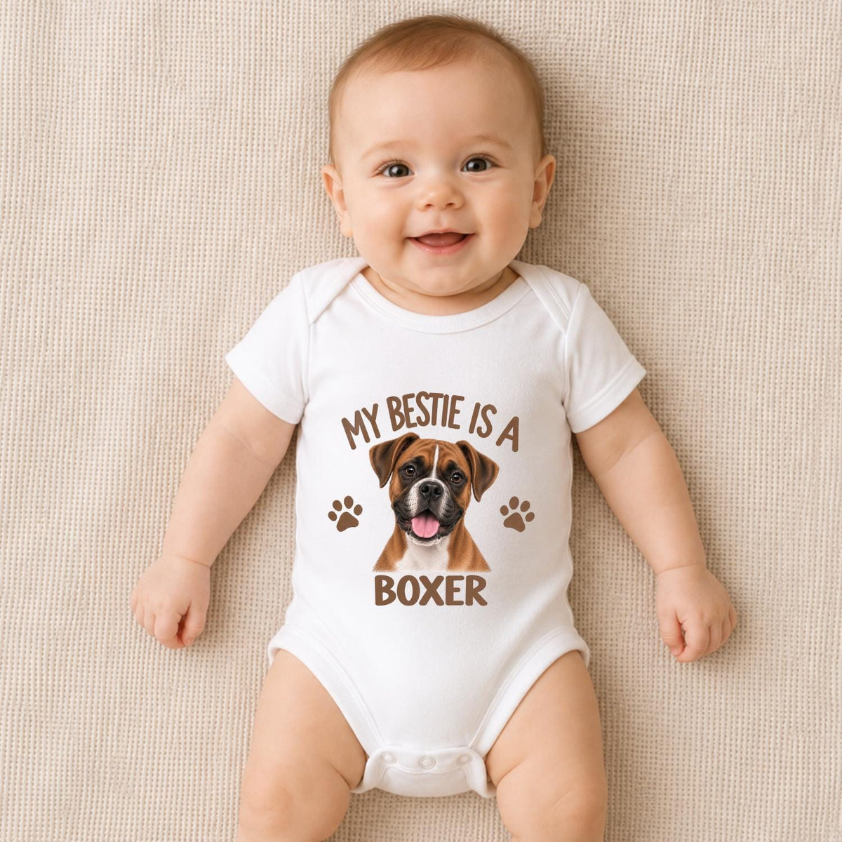 My Bestie Is a Boxer Baby Vest