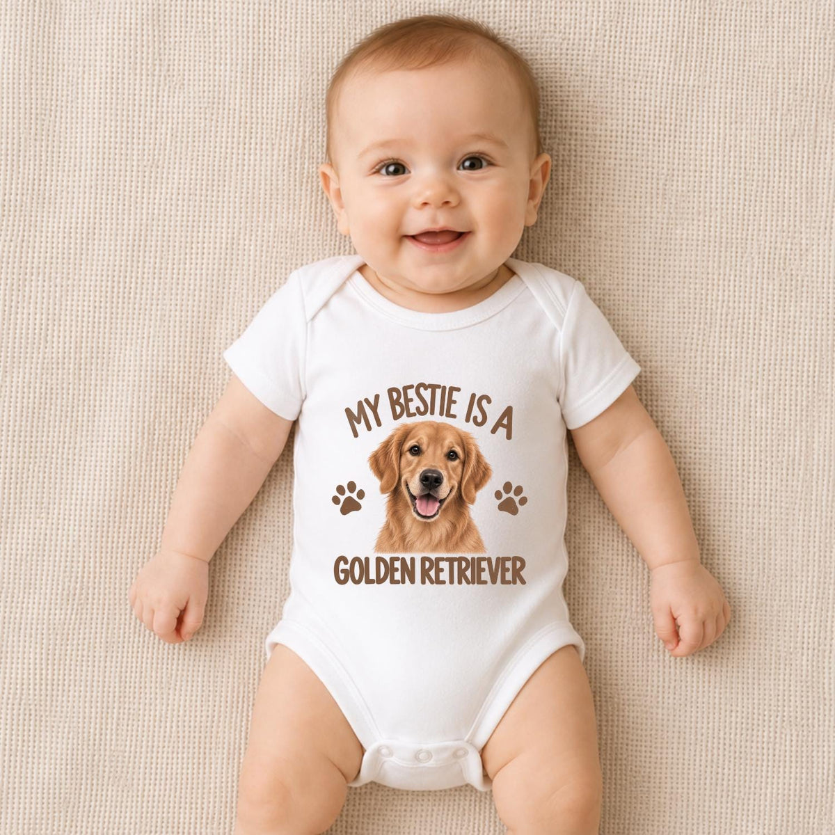 My Bestie Is a Golden Retriever Baby Vest