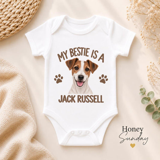 My Bestie Is a Jack Russell Baby Vest