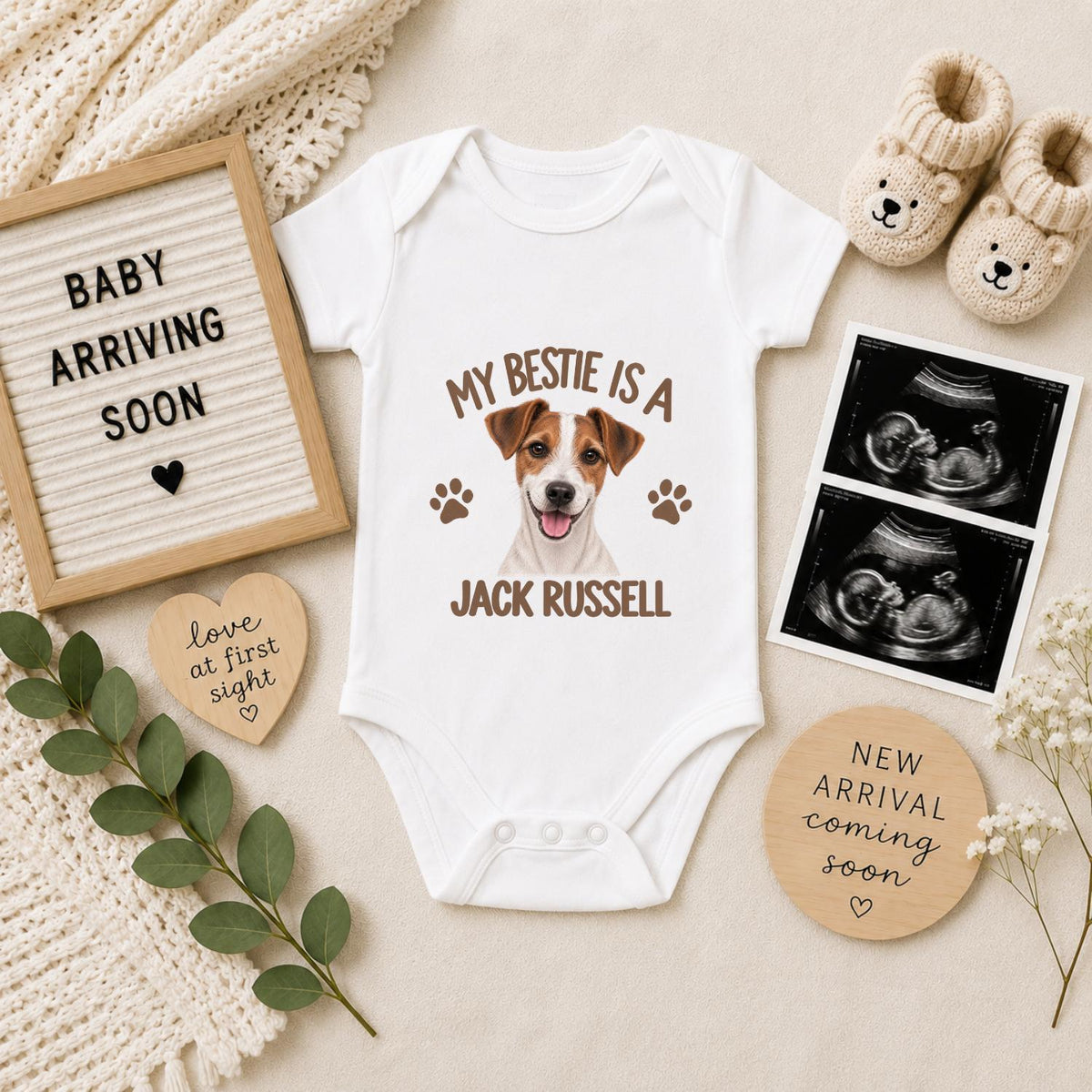 My Bestie Is a Jack Russell Baby Vest