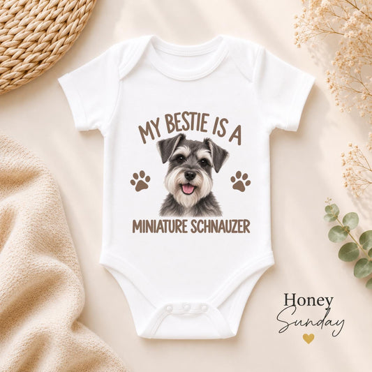 My Bestie Is a Miniature Schnauzer Baby Vest