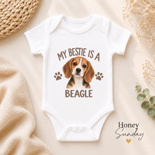 My Bestie Is a Beagle Baby Vest