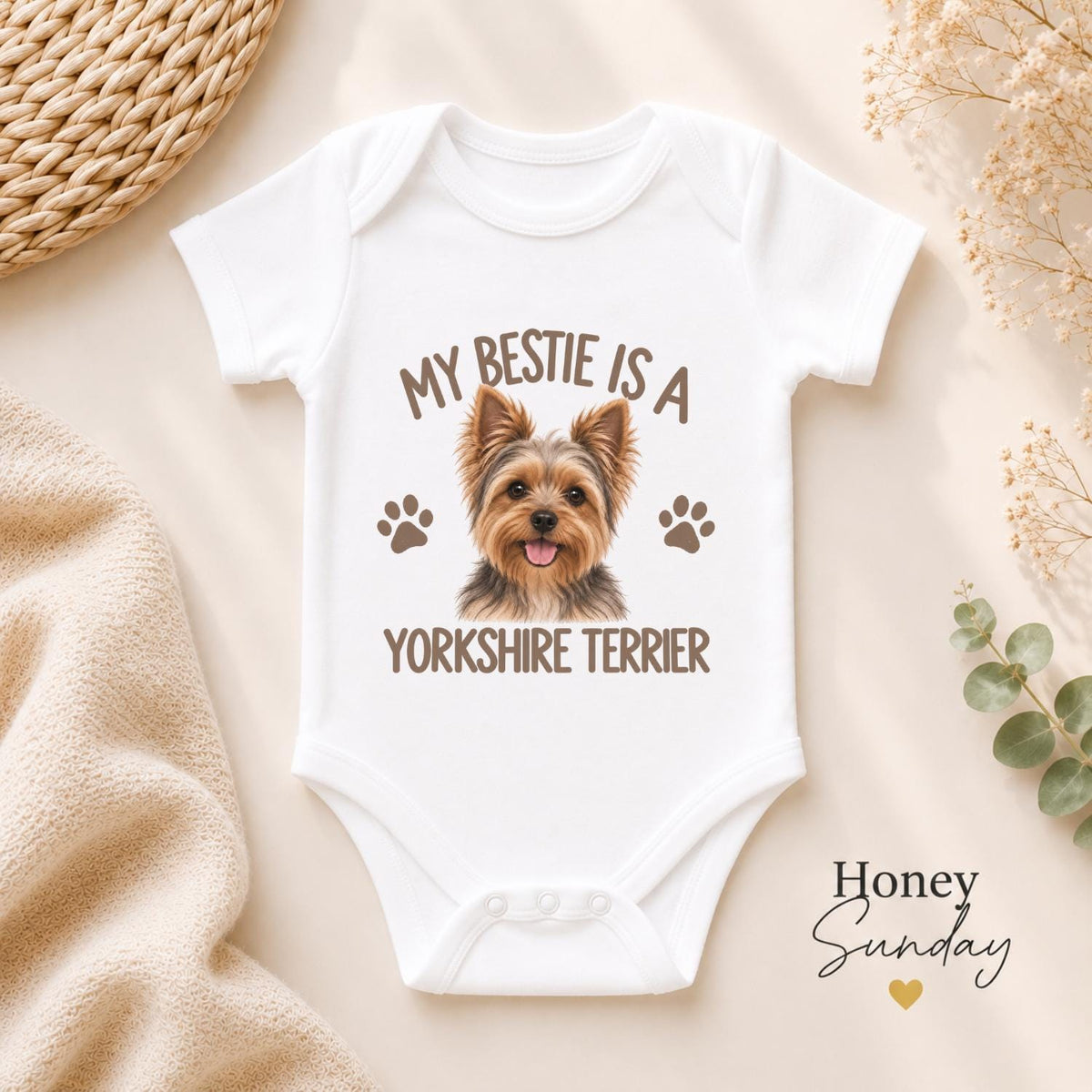 My Bestie Is a Yorkshire Terrier Baby Vest