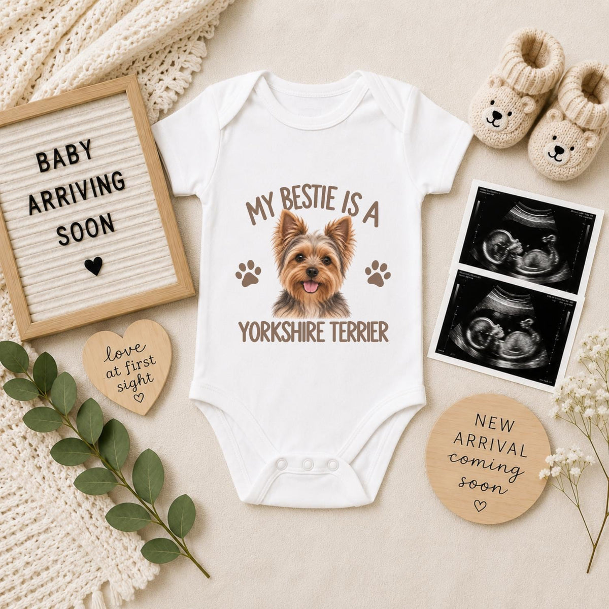 My Bestie Is a Yorkshire Terrier Baby Vest