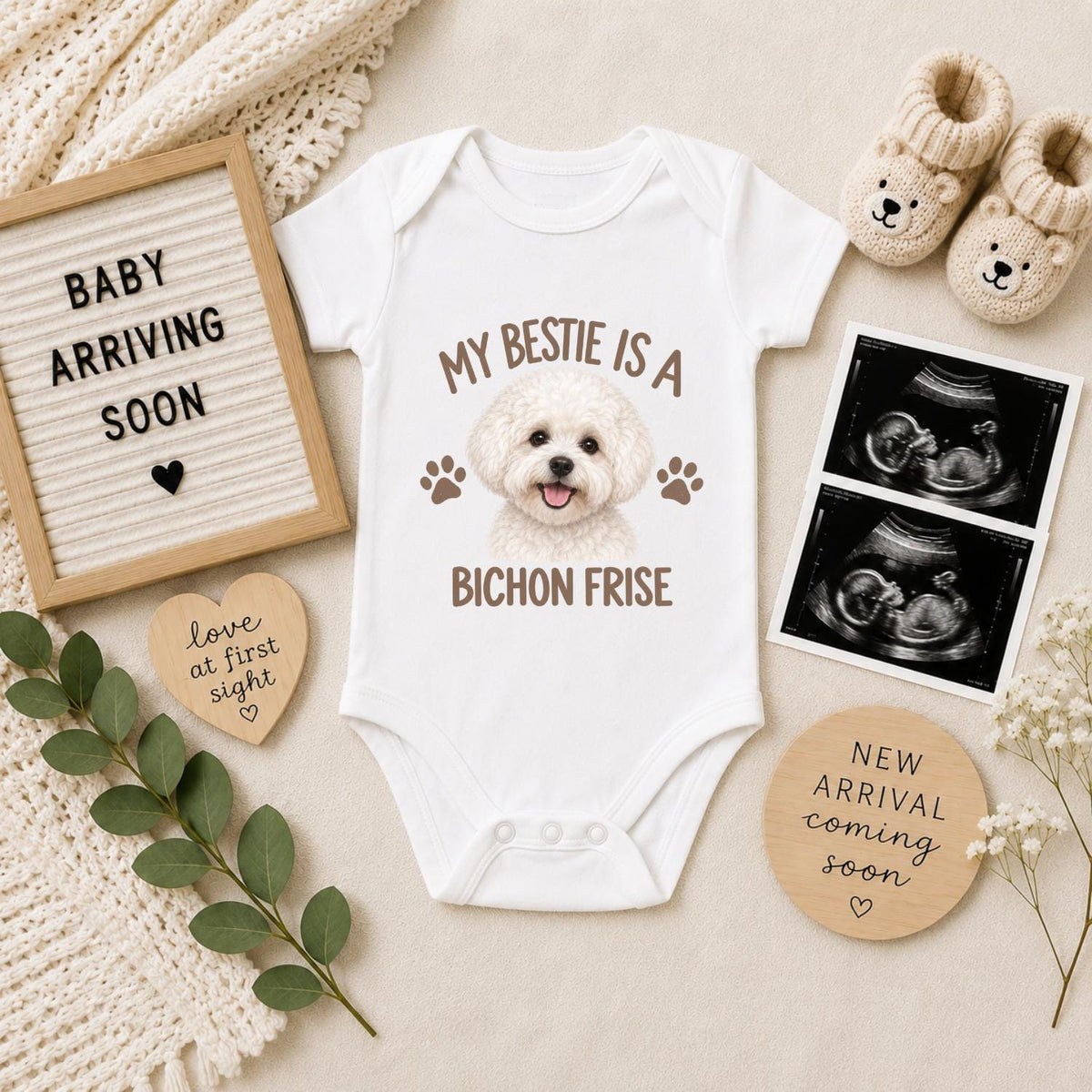 My Bestie Is a Bichon Frise Baby Vest