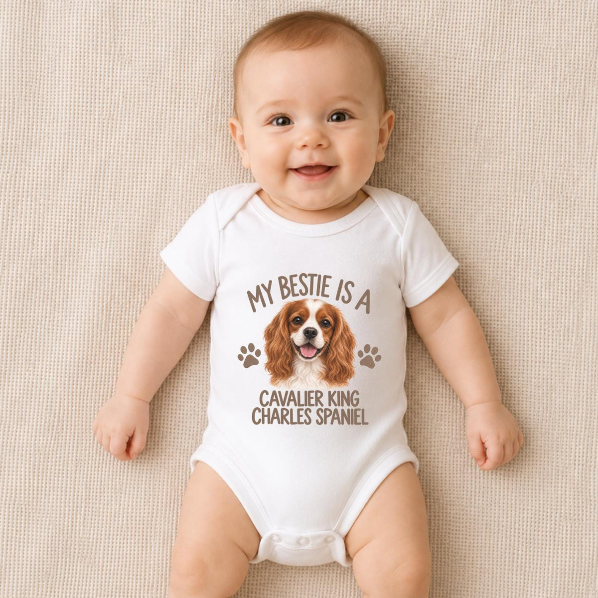 My Bestie Is a Cavalier King Charles Spaniel Baby Vest